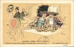 VINTAGE POSTCARD Fantasy Restoring Illustrator Large Women friendly Small secrecies