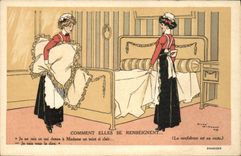 VINTAGE POSTCARD Fantasy Illustrator How they get information