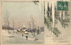 CPA Fantaisie Illustrateur Noel