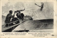 CPA Militaria 2 septembre 1914 Vedrines sur son Bleriot descend un taube a coups de mitrailleuse
