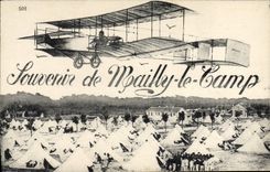 CPA Militaria Souvenir de Mailly le Camp Avion
