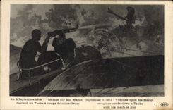 CPA Militaria 2 septembre 1914 Vedrines sur son Bleriot descend un Taube a coups de mitrailleuse