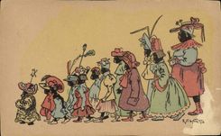 CPA Fantaisie Illustrateur Neziere Negres