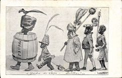 VINTAGE POSTCARD Fantasy Illustrator Neziere Negros Bodyguards Artillery