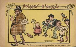 CPA Fantaisie Illustrateur Norwins Poisson d'avril Enfants 