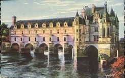 VINTAGE POSTCARD Loire ch4ateau Castle of Northern Chenonceaux Facade Is