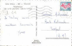 CPM Toulon Telepherique Vue Sur La Plus Belle Rade De I'Europe