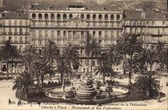 VINTAGE POSTCARD Toulon Places Freedom Monument of the federation