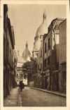 CPA Paris Montmartre La Rue Du Chevalier de la Barre et la basilique du Sacre Coeur 