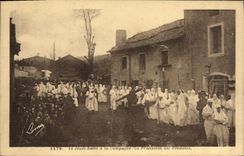 VINTAGE POSTCARD the Maundy Thursday in the countryside the procession of the Penitent ones