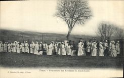 VINTAGE POSTCARD Tence Procession of penitent the Maundy Thursday