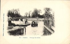 CPA Cheval Hippisme Saumur Passage de riviere 
