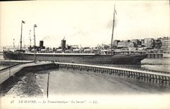CPA Bateau Paquebot Le Havre La Transatlantique La Savoie