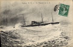 VINTAGE POSTCARD Boat Steamer Sydney MISTERS In monsoon