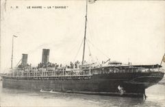 CPA Bateau Paquebot Le Havre Le Transatlantique La Savoie 