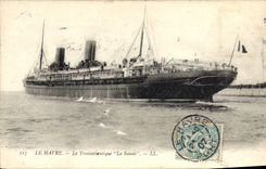 CPA Bateau Paquebot Le Havre Le Transatlantique La Savoie 