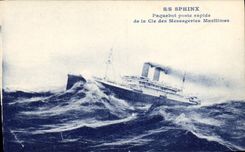 VINTAGE POSTCARD Bateau Steamer posts fast Co of the Maritime Transport S Sphinx