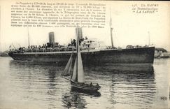 CPA Bateau Paquebot Le Havre Le Transatlantique La Savoie 