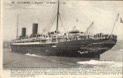 CPA Bateau Paquebot Le Havre Le Transatlantique La Savoie 