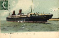 CPA Bateau Paquebot Le Havre Le Transatlantique La Savoie 