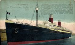 CPA Bateau Paquebot Le Havre Le Transatlantique La Savoie 