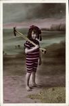 VINTAGE POSTCARD Child Bathing suit