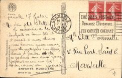 VINTAGE POSTCARD Fantasy Illustrator Child Violin Music