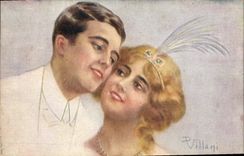 CPA Fantaisie Illustrateur Villani Femme