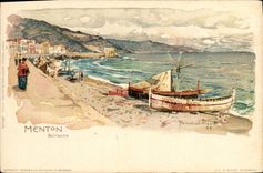 VINTAGE POSTCARD Fantasy Illustrator Menton