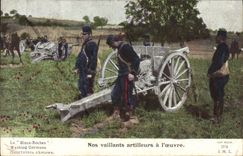 CPA Militaria Nos vaillants artilleurs a l'oeuvre Canon 