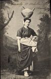 CPA Folklore Type basque Porteuse de Cruche 