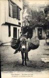 CPA Folklore St Jean de Luz Basquaise se rendant au marche Ane Mule 