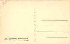 VINTAGE POSTCARD Folklore Guethary Basque Country Basque Danseurs Dances of Fandango