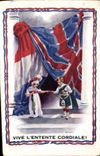 CPA Fantaisie Illustrateur Vive l'entente cordiale Militaria Enfants