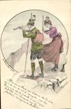 CPA Fantaisie Illustrateur Femme Alpinisme