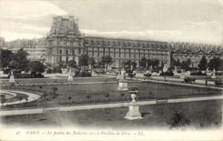 VINTAGE POSTCARD Paris the Garden Of Tileries Towards the house Of Flora