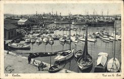 VINTAGE POSTCARD Toulon Seen On the Port Boats
