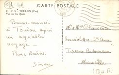 CPA Toulon Vue Sur Les Quais Bateaux 
