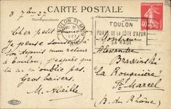 VINTAGE POSTCARD Toulon the Quay Boats