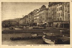 VINTAGE POSTCARD Dimension Of Toulon Azure the Cross-section Of the Port Boats