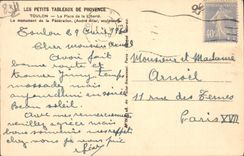 VINTAGE POSTCARD Toulon the Place Of Freedom the monument of the federation