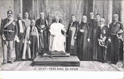 CPA Pape Le saint pere avec sa cour