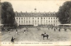VINTAGE POSTCARD Horse Hippisme Saumur School of application of military cavalry Carousel