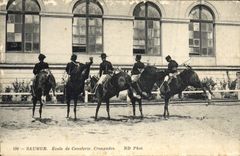CPA Cheval Hippisme Saumur Ecole de cavalerie Croupades