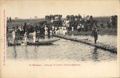 CPA Cheval Hippisme Saumur Passage de riviere Eleves officiers 