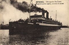 CPA Bateau Paquebot poste rapide courrier d'Orient Sphinx Messageries Maritimes 