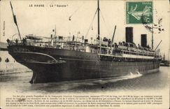 CPA Bateau Paquebot Le Havre La Savoie 