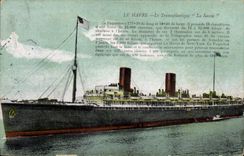 CPA Bateau Paquebot le Havre Le Transatlantique La Savoie 