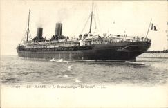 CPA Bateau Paquebot le Havre Le transatlantique La Savoie 