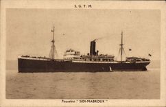 VINTAGE POSTCARD Boat Steamer Sidi Mabrouk SGTM